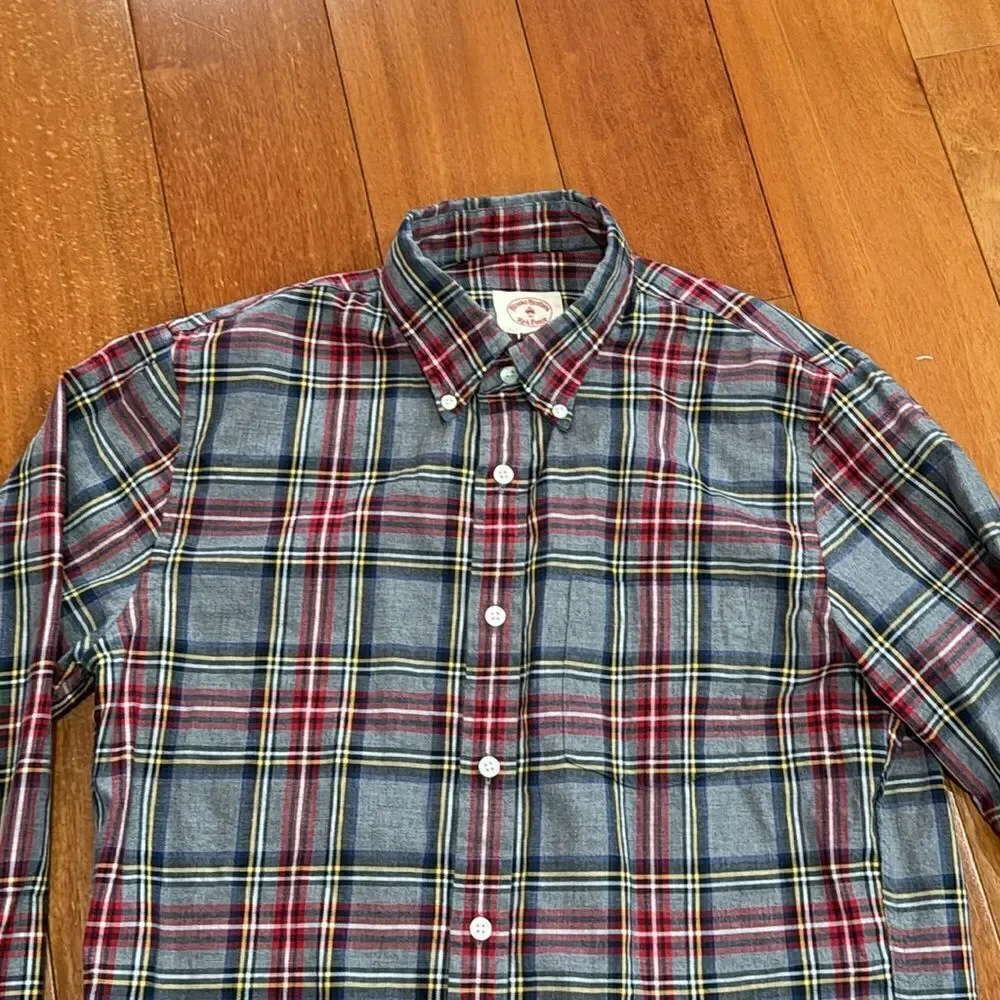 Brooks Brother Red Fleece flannel Cotton button up size‎ size L